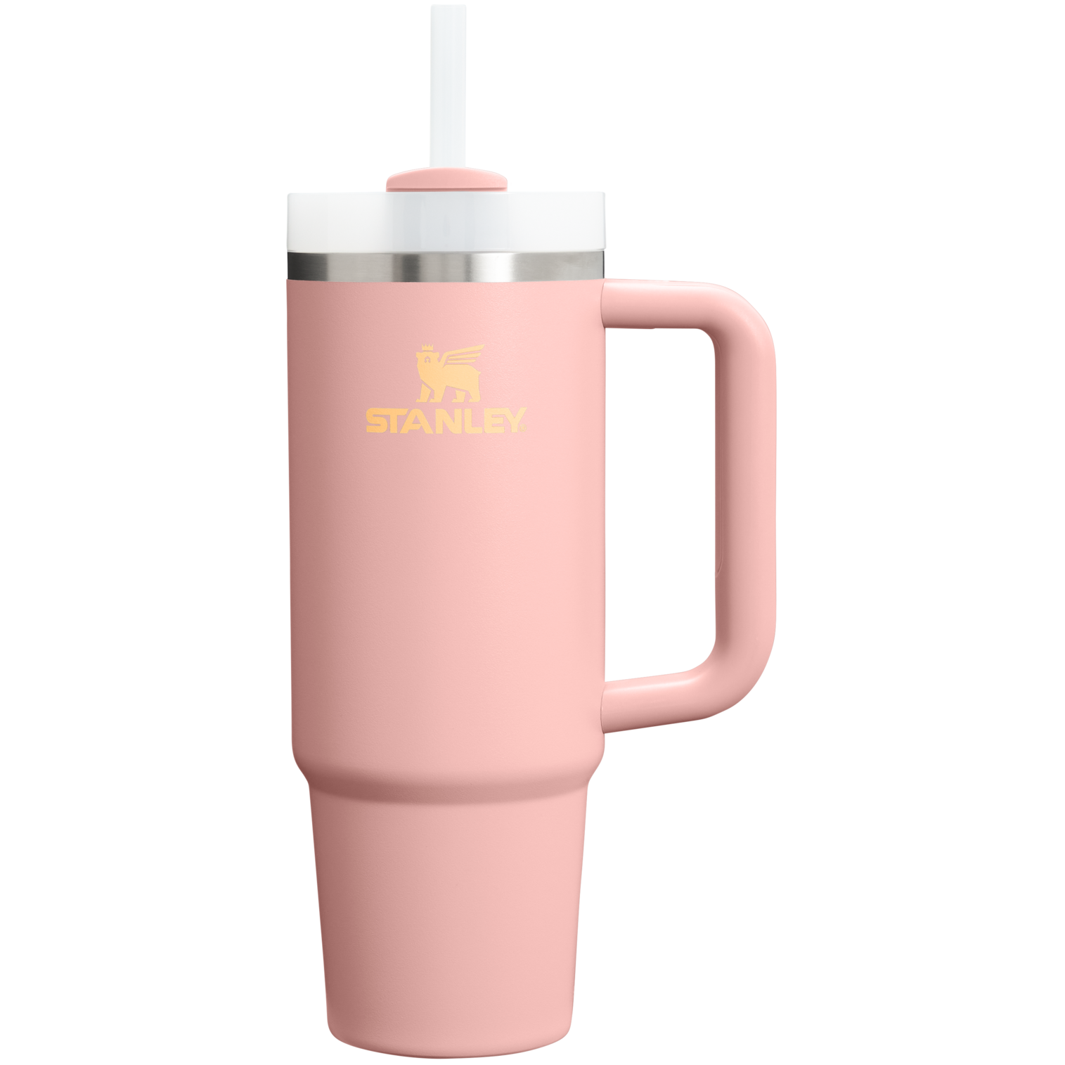 Large Capacity The Quencher H2.0 Flowstate Tumbler | Stanley Create D331C - Double-Wall Vacuum Insulated Travel Tumbler with Straw - Peach Rose