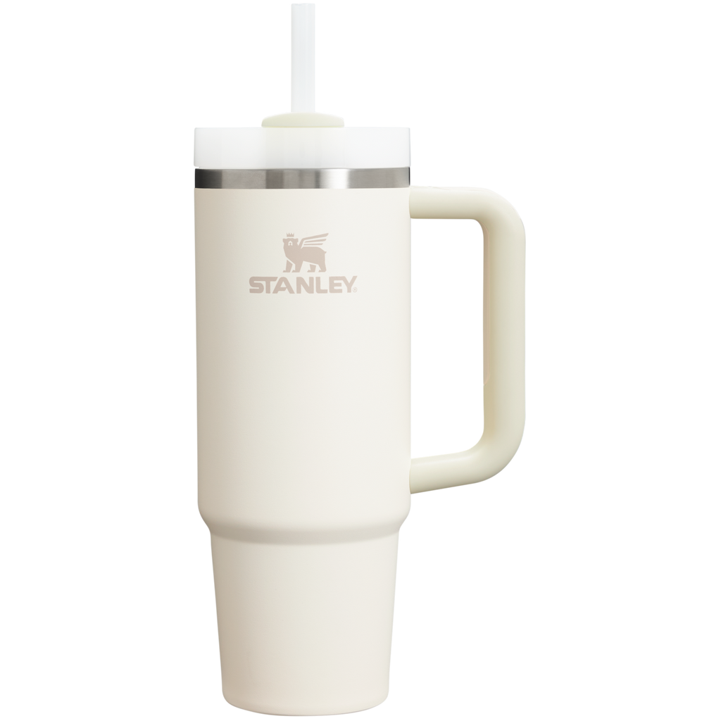 Large Capacity The Quencher H2.0 Flowstate Tumbler | Stanley Create D331C - Double-Wall Vacuum Insulated Travel Tumbler with Straw - Cream 2.0