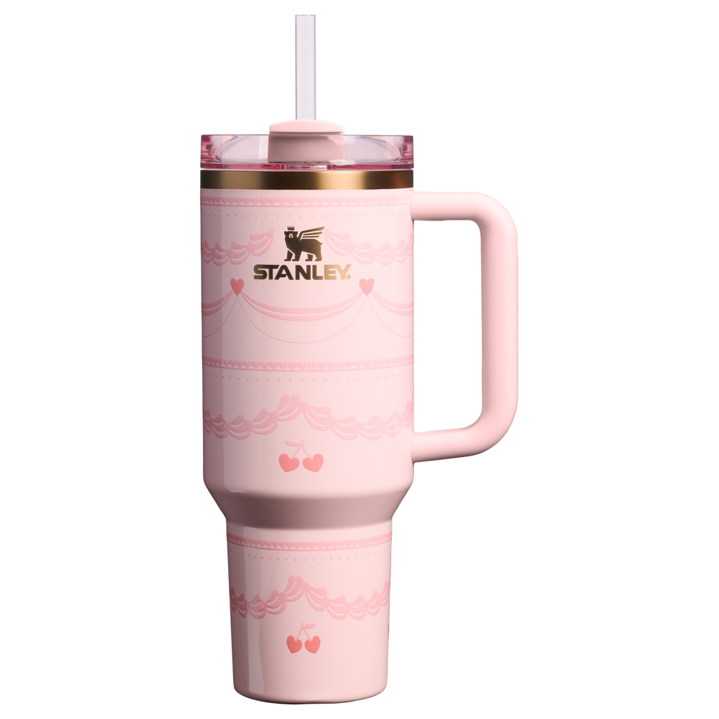 Splash-Resistant FlowState The Valentine’s Day Quencher H2.0 Flowstate Tumbler D231T - Premium Stainless Steel Straw Cup for All-Day Hydration - Pink Velvet Cake