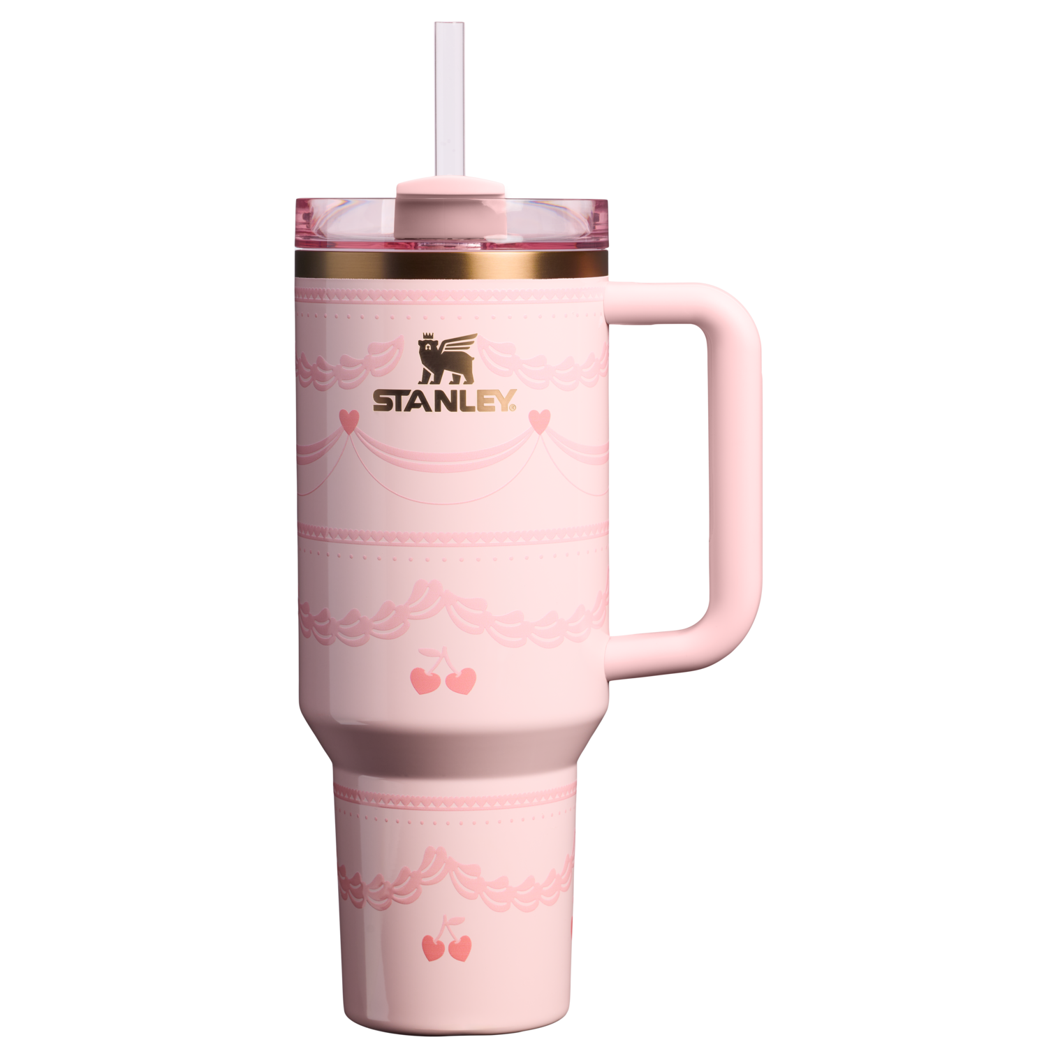 Splash-Resistant FlowState The Valentine’s Day Quencher H2.0 Flowstate Tumbler D231T - Premium Stainless Steel Straw Cup for All-Day Hydration - Pink Velvet Cake