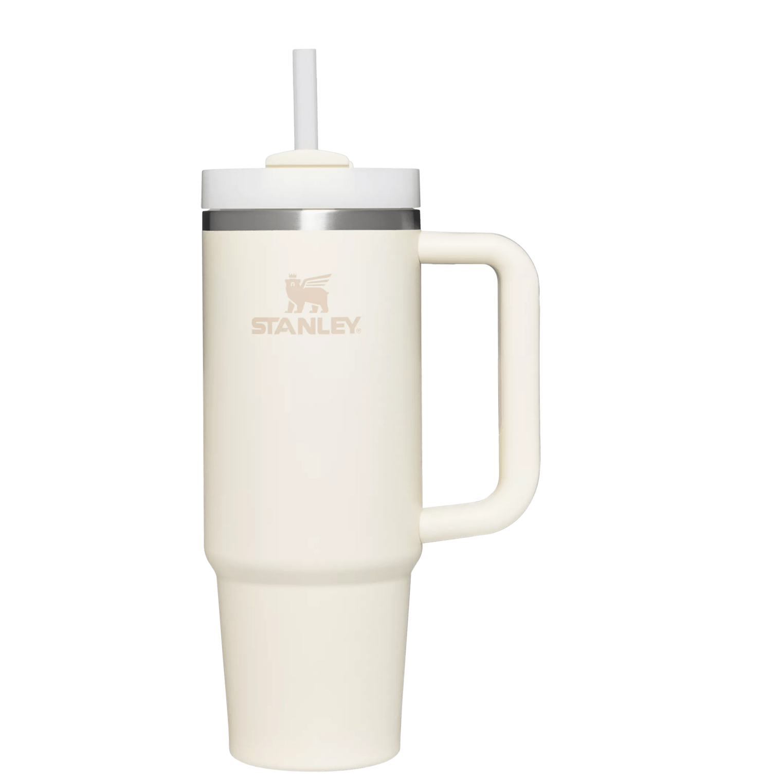 Large Capacity The Quencher H2.0 Flowstate Tumbler | Stanley Create D331C - Double-Wall Vacuum Insulated Travel Tumbler with Straw - Cream